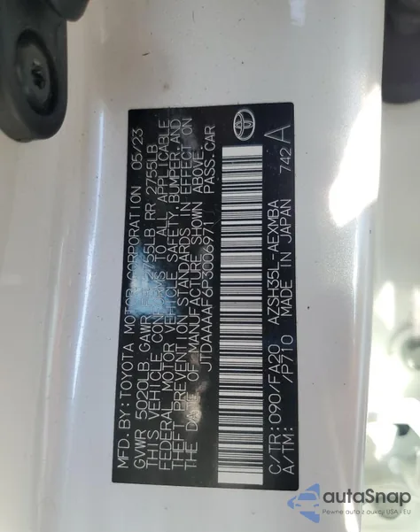 2023 Toyota Crown Xle z USA, uszkodzony, nr VIN JTDAAAAF6P3006971